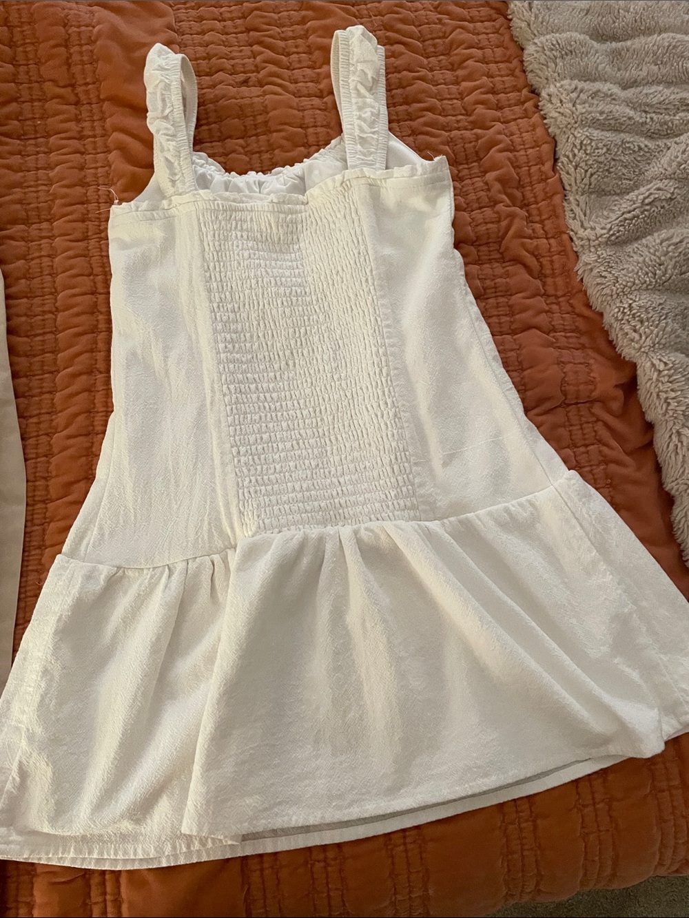 art class White Button-Front Ruffle Sundress - Picture 3 of 5